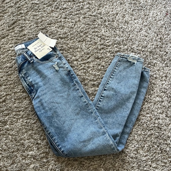 Abercrombie Super Skinny Ankle High Rise Medium Wash Jeans Women’s Size 25S NWT - Picture 5 of 16